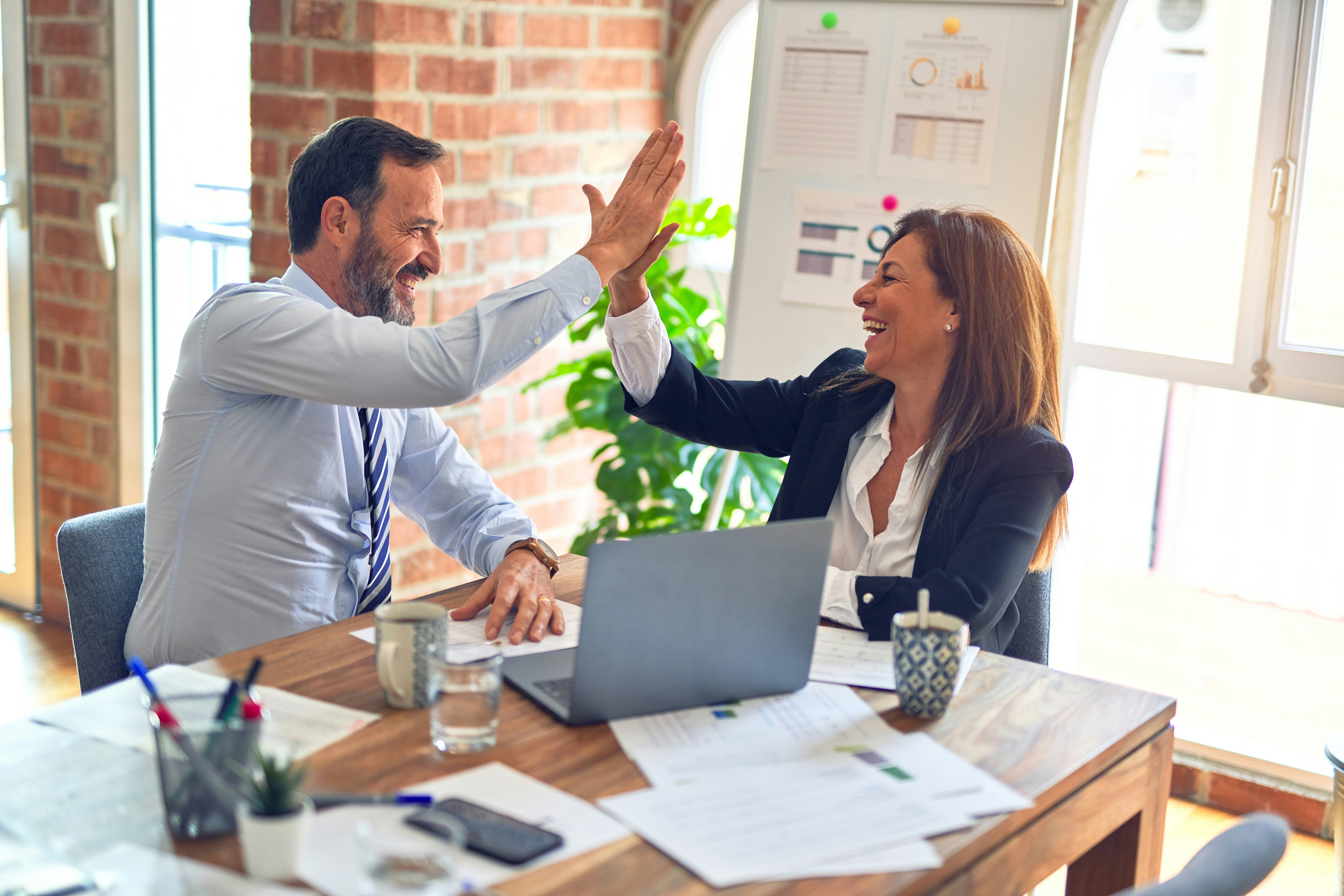 Financial advisor working with client